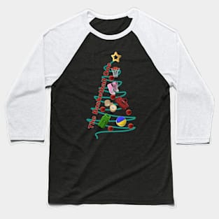 Basketball Xmas Tree Baseball T-Shirt